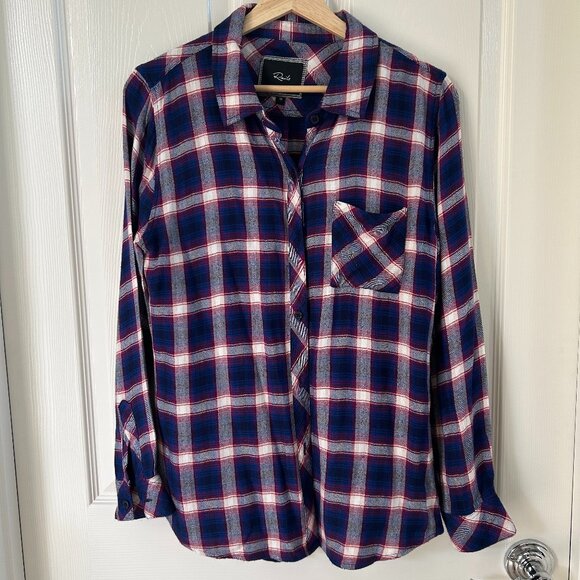 Rails Shirt Hunter Plaid Blue Red White Button up Flannel Tom SZM Long Sleeve - Picture 3 of 9